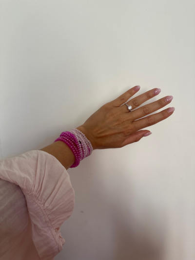 Collier et bracelet SUMMER rose dragée