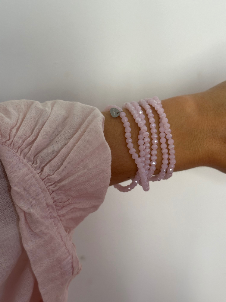 Collier et bracelet SUMMER rose dragée