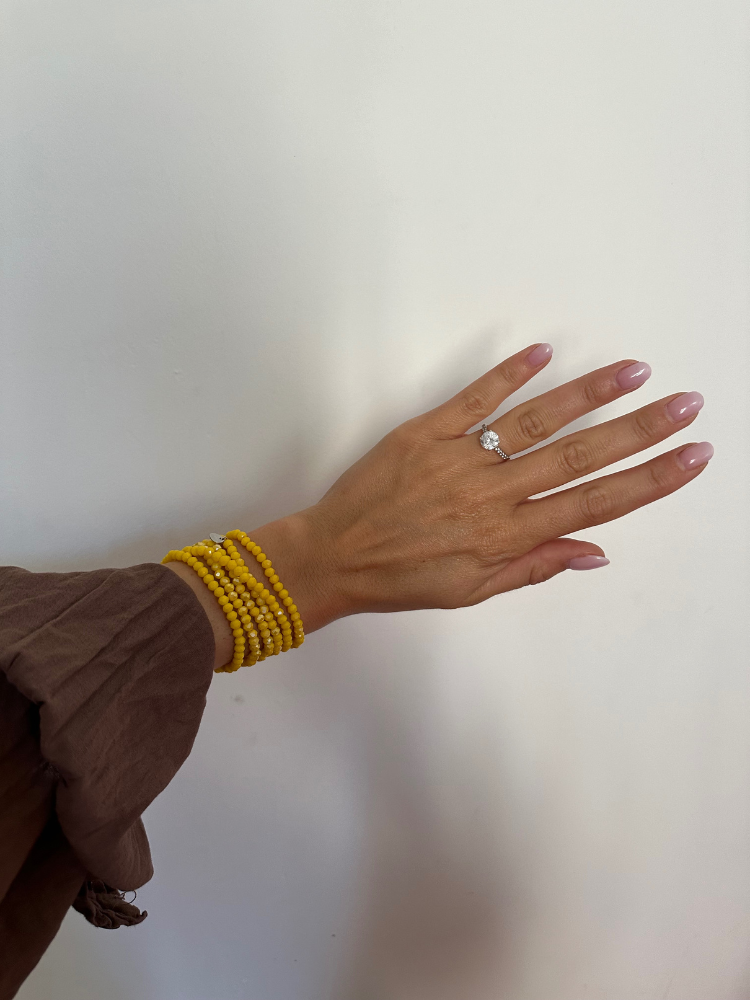 Collier et bracelet SUMMER jaune irisé