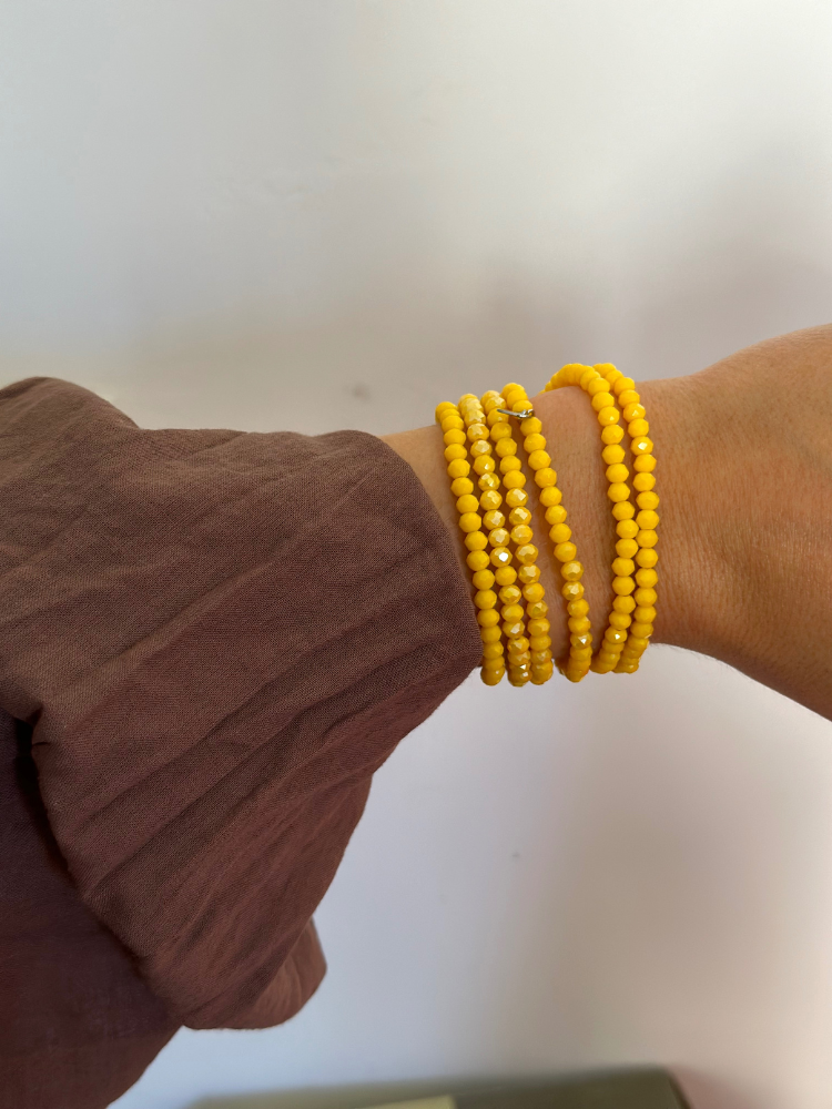Collier et bracelet SUMMER jaune irisé