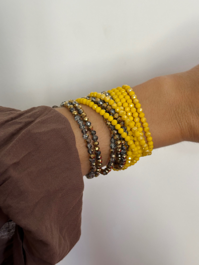 Collier et bracelet SUMMER jaune irisé