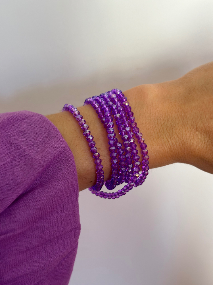 Collier et bracelet SUMMER violet irisé