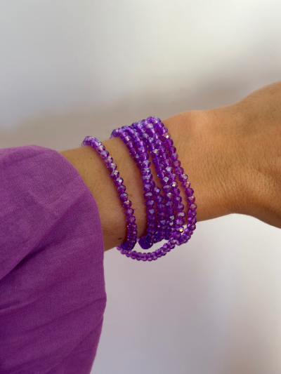 Collier et bracelet SUMMER violet irisé