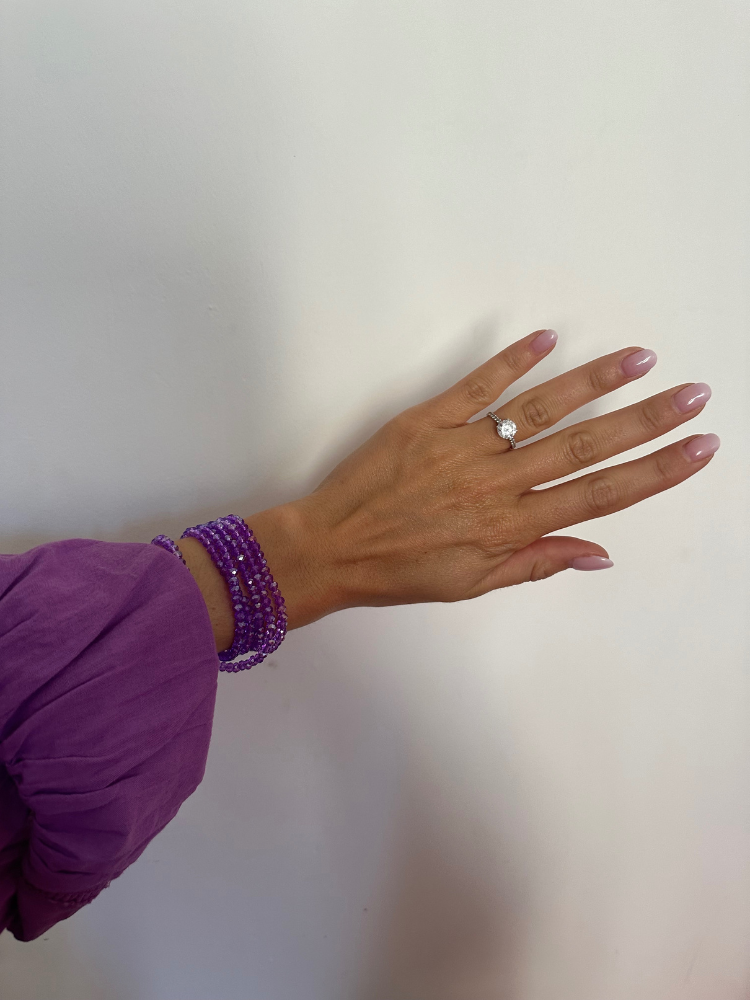 Collier et bracelet SUMMER violet irisé