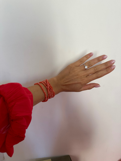 Collier et bracelet SUMMER rouge irisé