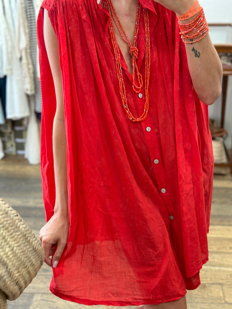 Collier et bracelet SUMMER rouge irisé