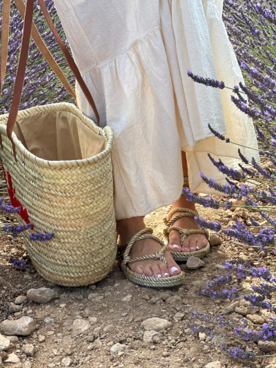 Sandales ROMANO beige & sparkling gold