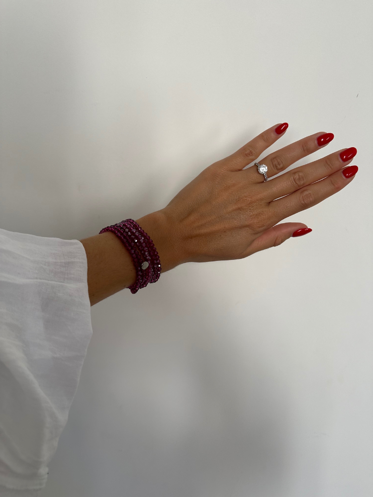 Collier et bracelet SUMMER prune