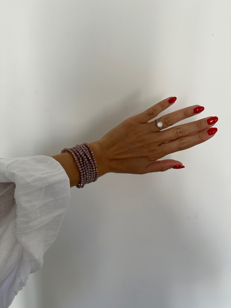 Collier et bracelet SUMMER parme irisé