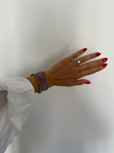 Collier et bracelet SUMMER parme irisé