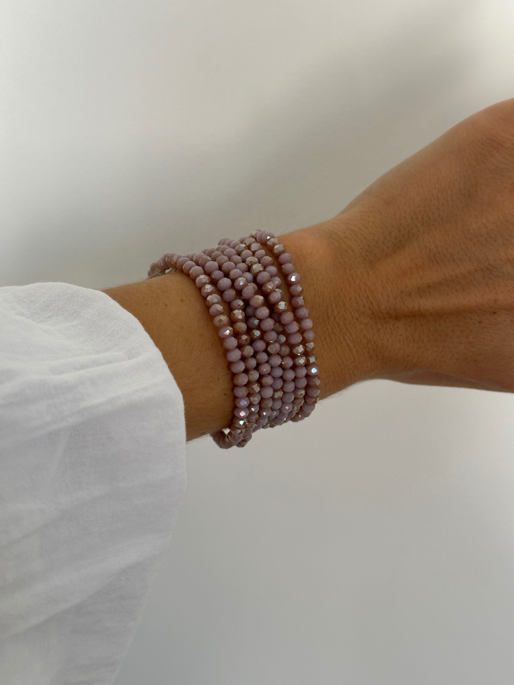 Collier et bracelet SUMMER parme irisé