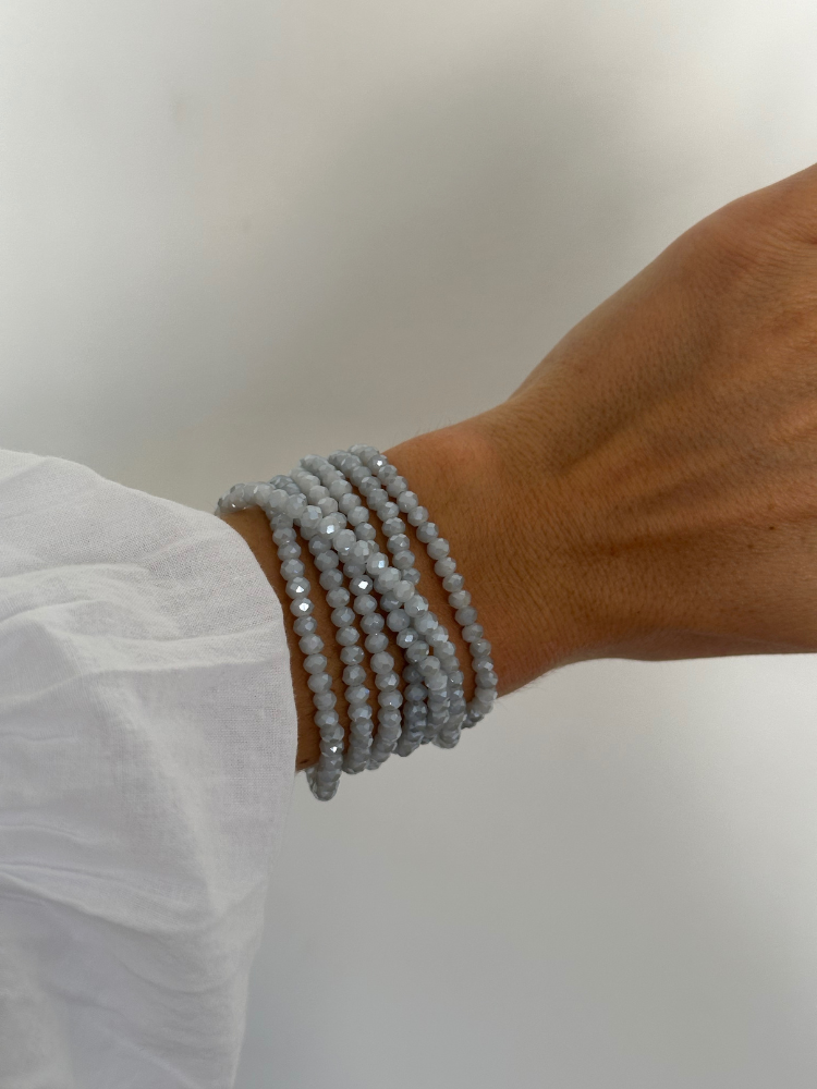Collier et bracelet SUMMER gris clair