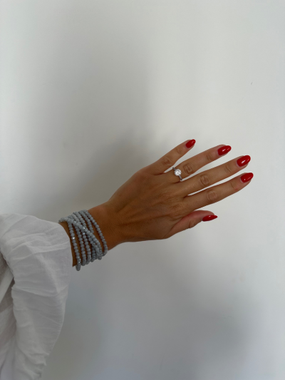 Collier et bracelet SUMMER gris clair