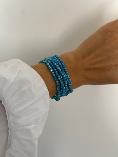 Collier et bracelets SUMMER bleu jean