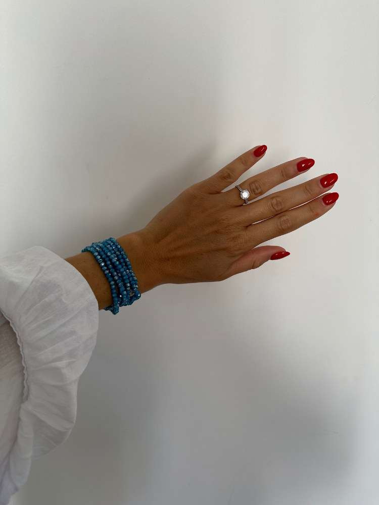 Collier et bracelets SUMMER bleu jean