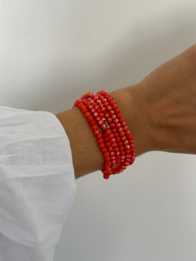 Collier et bracelet SUMMER corail irisé