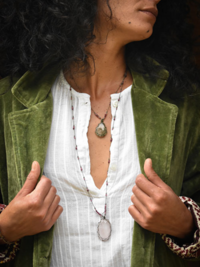 Grand Talisman BHAJAN quartz rose