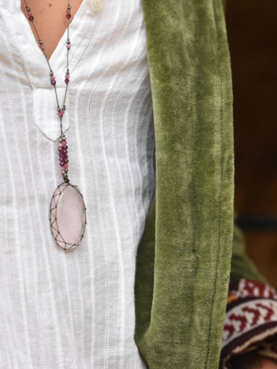 Grand Talisman BHAJAN quartz rose