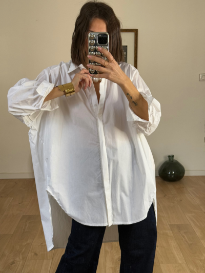 Chemise JANE longue blanc