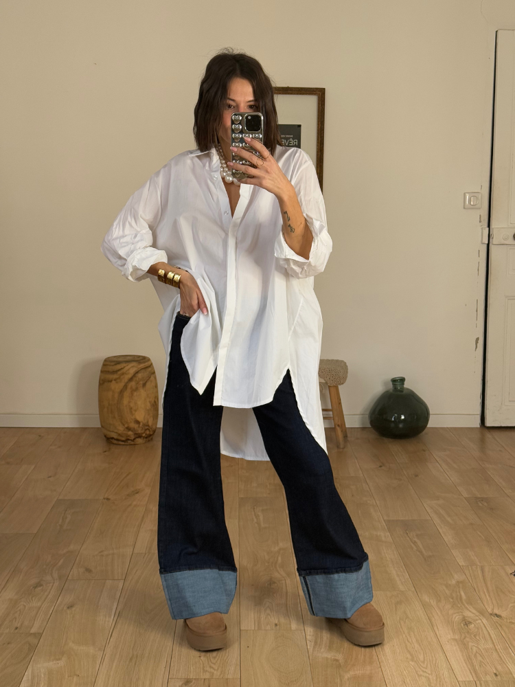 Chemise JANE longue blanc