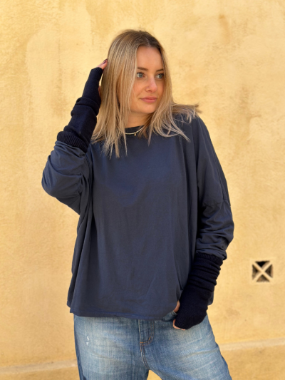T-shirt NINETTE loose marine 2