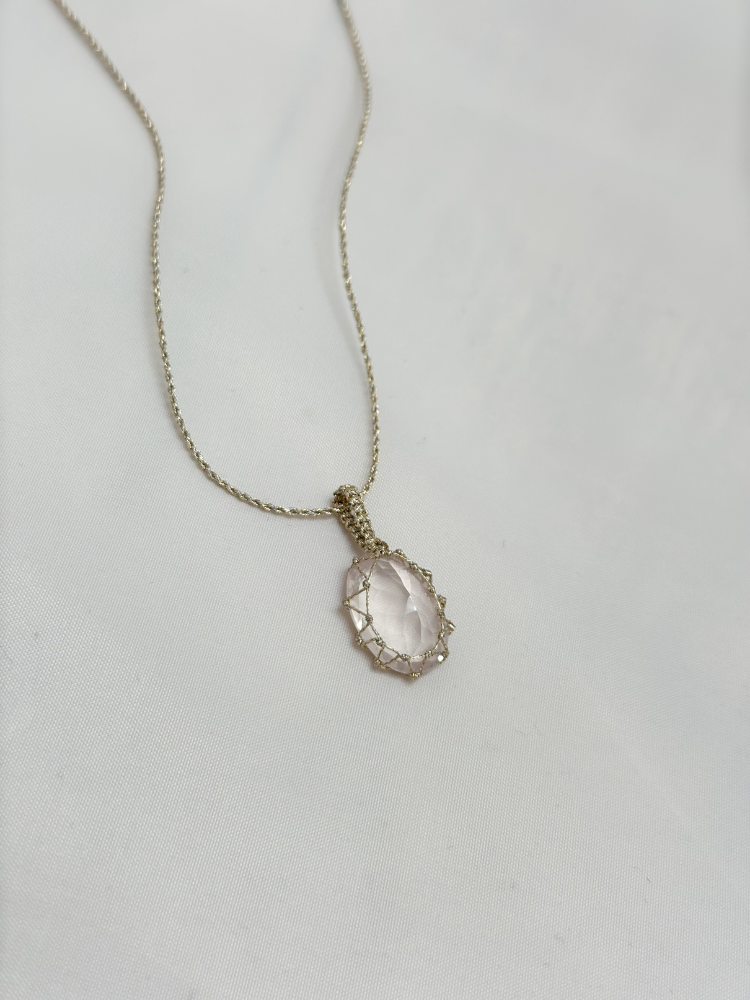 Pendentif SUGAR quartz rose