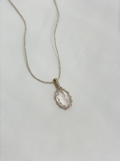 Pendentif SUGAR quartz rose