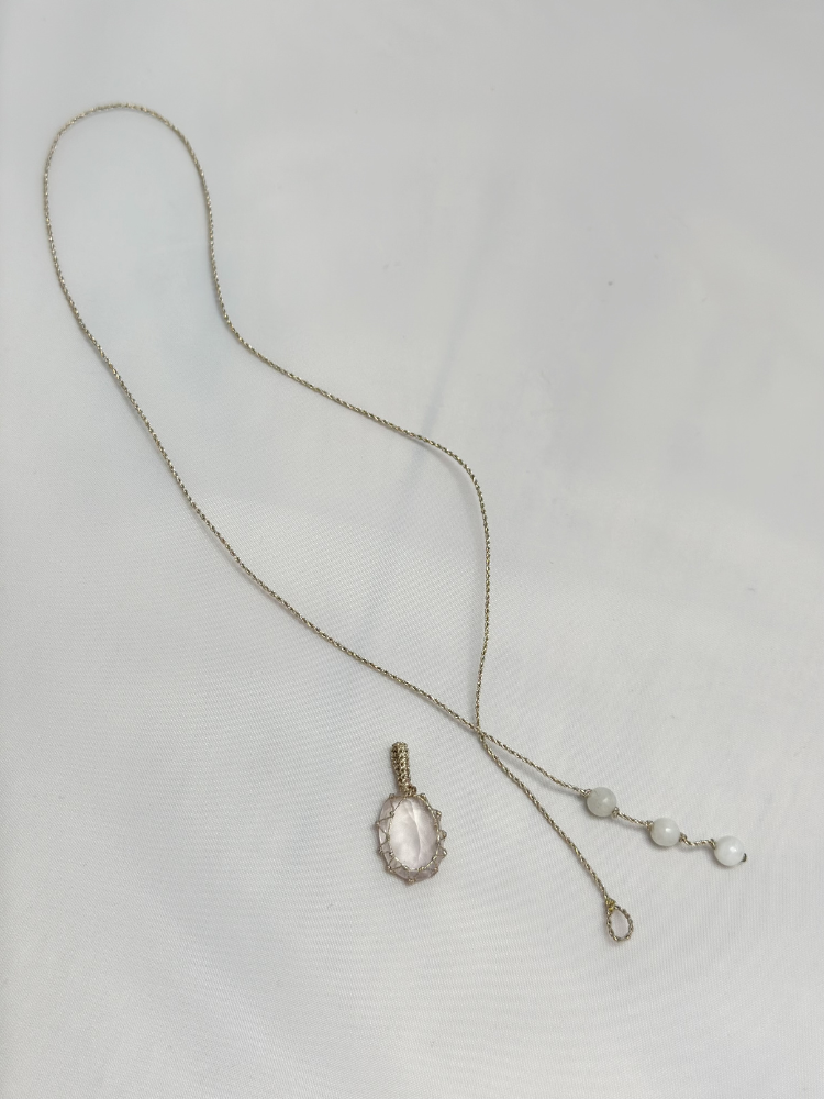 Pendentif SUGAR quartz rose