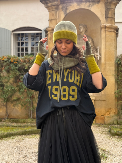 Bonnet KOON 100% cachemire 6 fils couleur deep dye kaki. Boutique Mademoiselle Louise - Melle Louise. 2