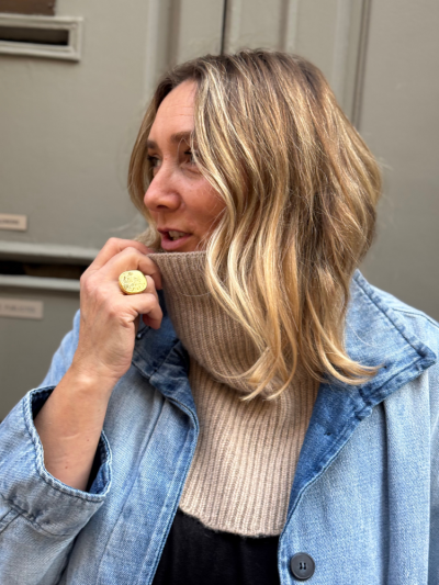 Col KOON 100% cachemire 6 fils couleur beige. Boutique Mademoiselle Louise - Melle Louise. 2