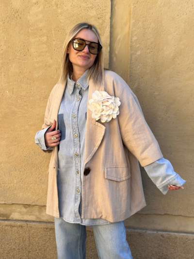 Broche ROSITA écru 2