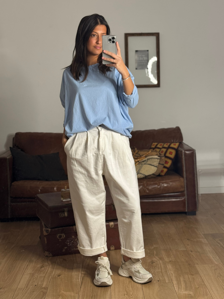 T-shirt NINETTE loose bleu ciel