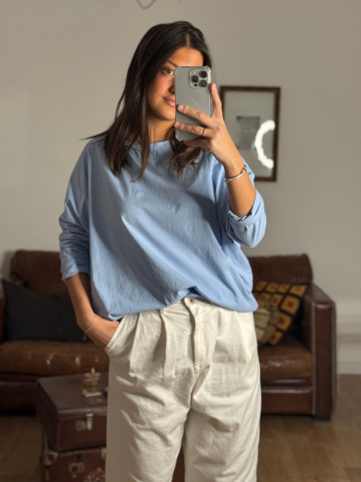 T-shirt NINETTE loose bleu ciel