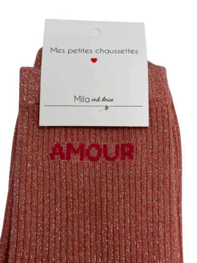 Chaussettes AMOUR corail 2