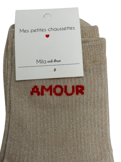Chaussettes AMOUR beige 2