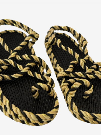 Sandales TOE JOE noir & beige