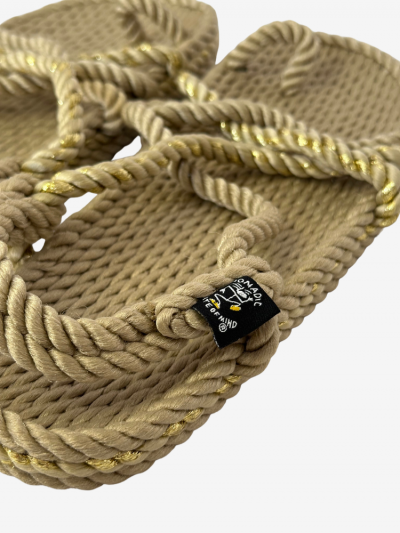 Sandale Nomadic TOE JOE beige & sparkling golf. Sandale en cordes faites main. Nomadic / Mademoiselle Louise