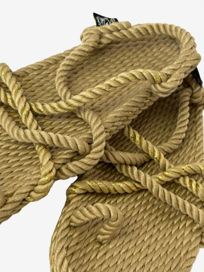 Sandales TOE JOE beige & sparkling gold