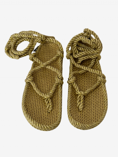 Sandales ROMANO beige & sparkling gold