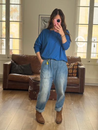 T-shirt NINETTE loose bleu roi 2