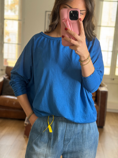 T-shirt NINETTE loose bleu roi