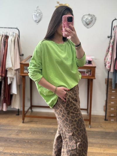 T-shirt NINETTE loose anis