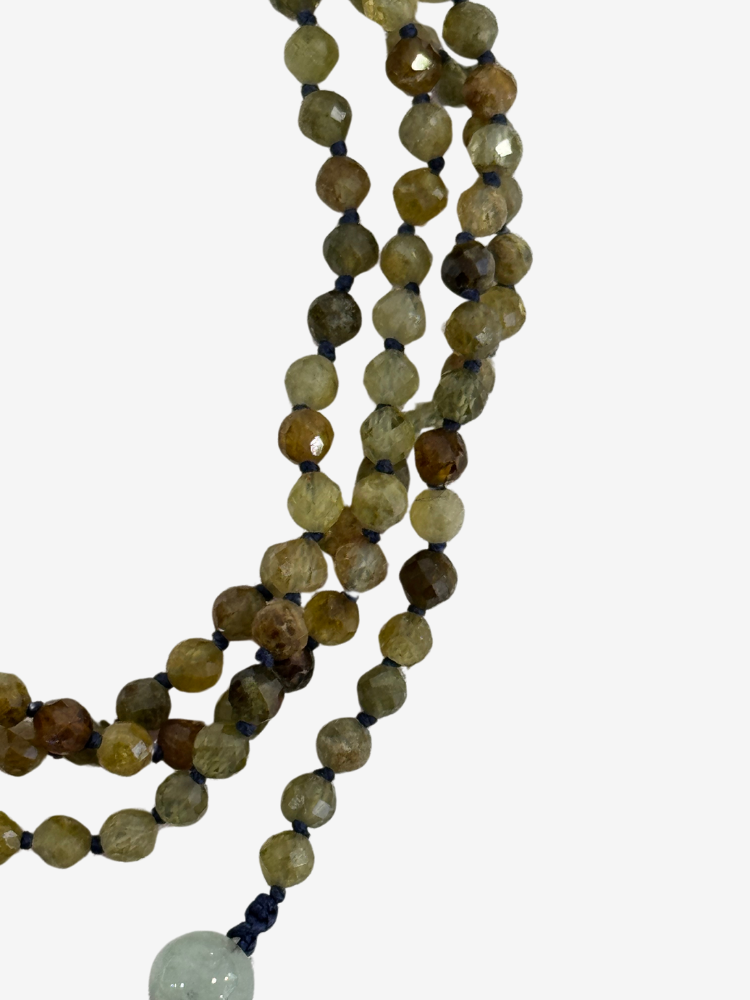 Sautoir CLARA long grenat vert