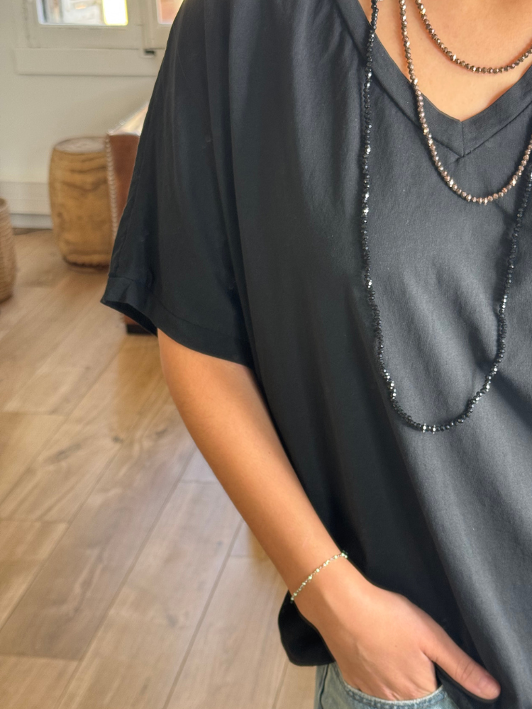 T-shirt NINO noir col v