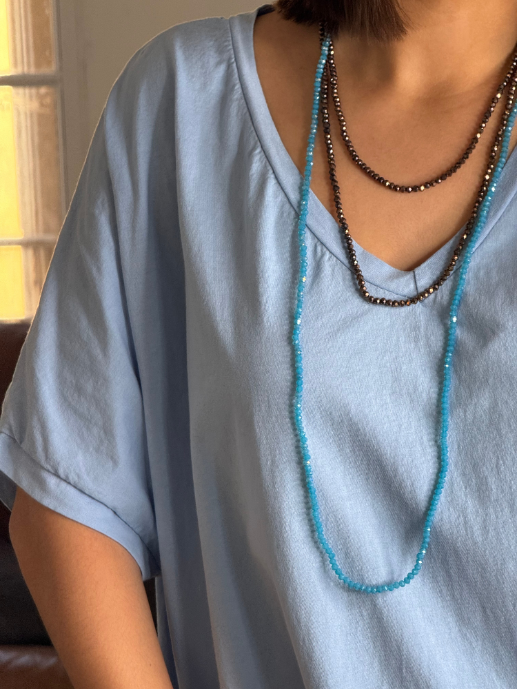 T-shirt NINO bleu clair col v