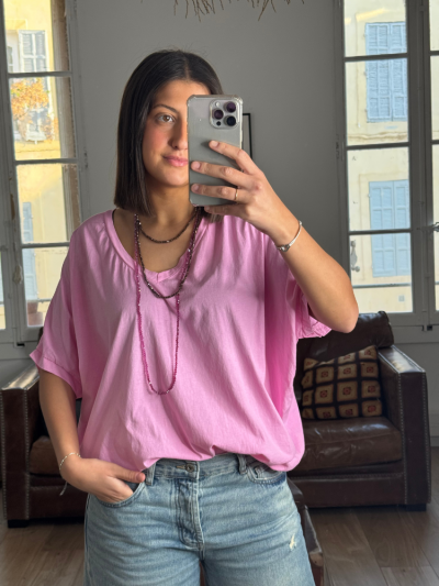 T-shirt NINO rose col v