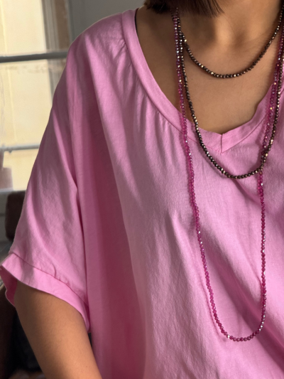 T-shirt NINO rose col v