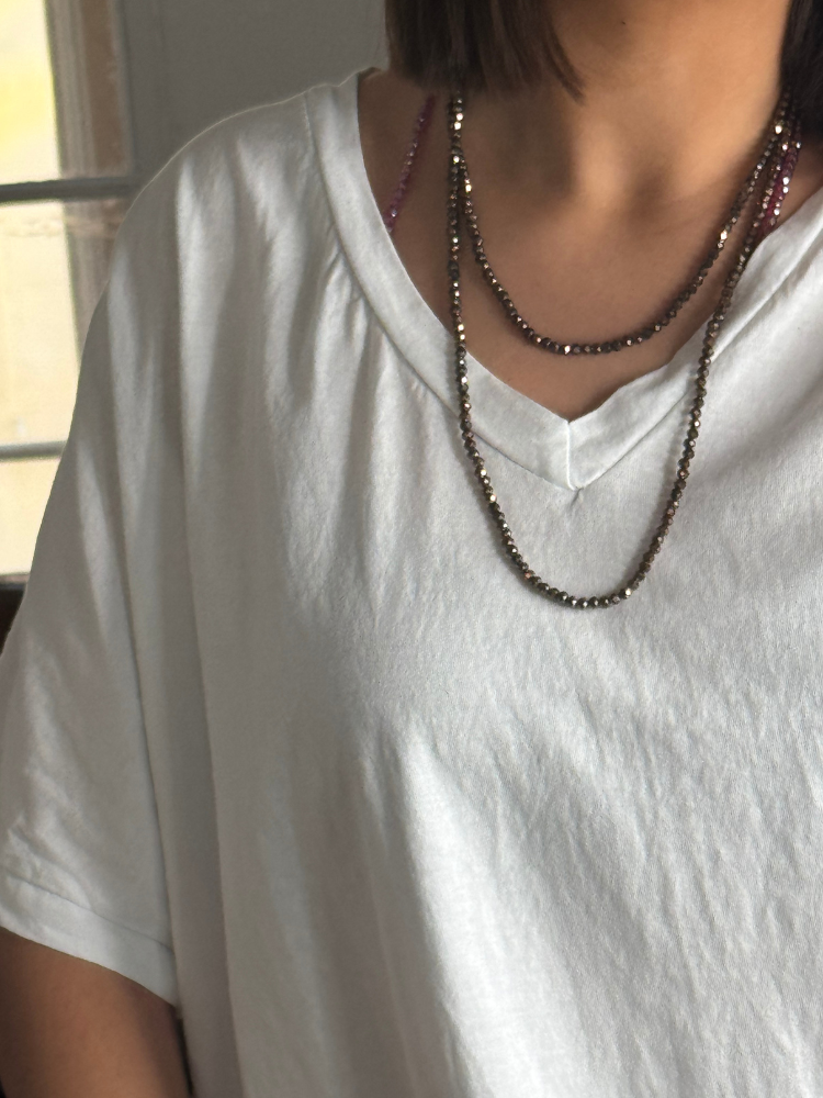 T-shirt NINO blanc col v