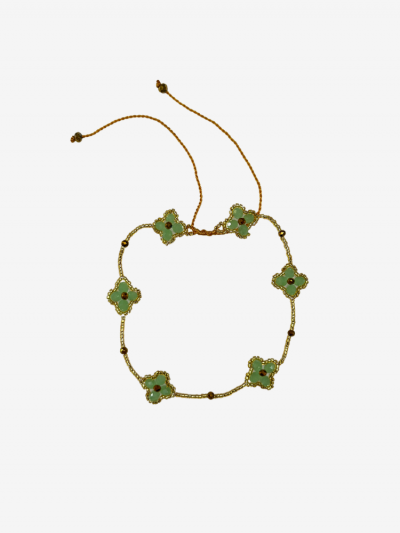 Bracelet cheville TANIA vert amande