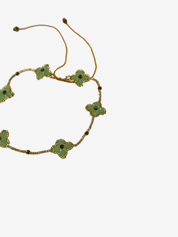 Bracelet cheville TANIA vert amande